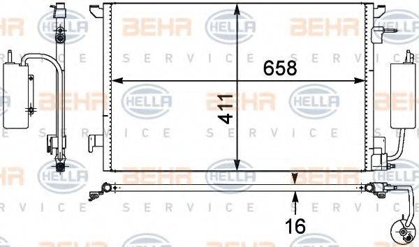 BEHR HELLA SERVICE 8FC351302531 Конденсатор, кондиціонер