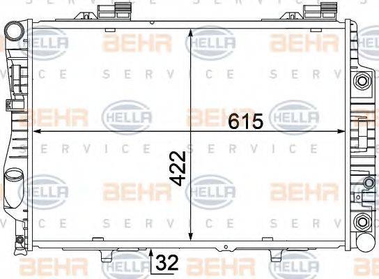 BEHR HELLA SERVICE 8MK376711234 Радіатор, охолодження двигуна