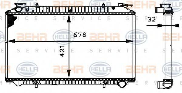 BEHR HELLA SERVICE 8MK376712721 Радіатор, охолодження двигуна