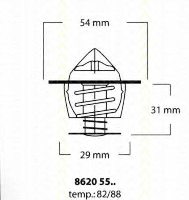 TRISCAN 86205582 Термостат, охолоджуюча рідина