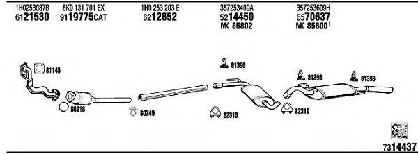 WALKER VW80332 Система випуску ОГ