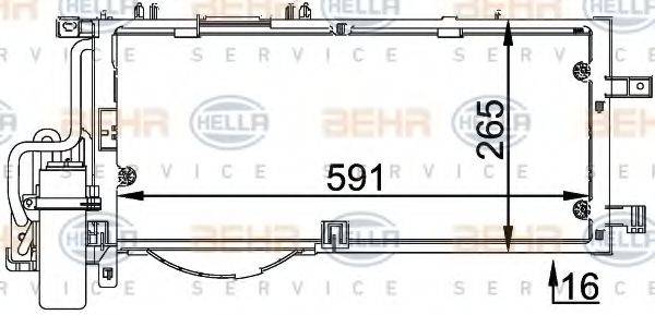 HELLA 8FC351300614 Конденсатор, кондиціонер