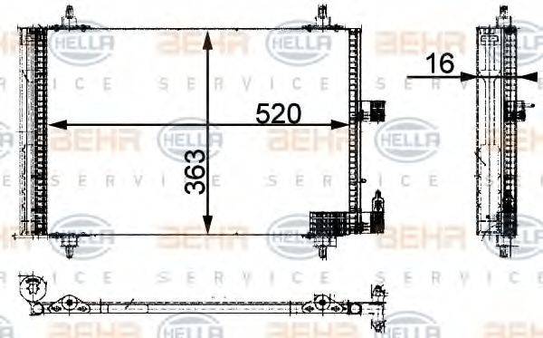 HELLA 8FC351301384 Конденсатор, кондиціонер
