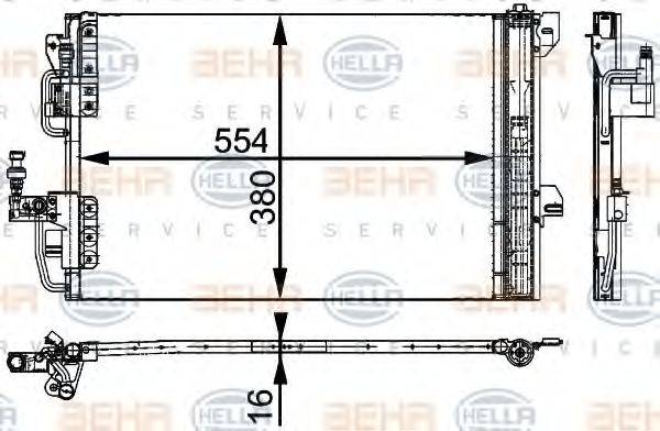 HELLA 8FC351317534 Конденсатор, кондиціонер