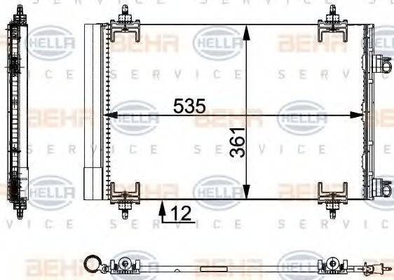 HELLA 8FC351317574 Конденсатор, кондиціонер