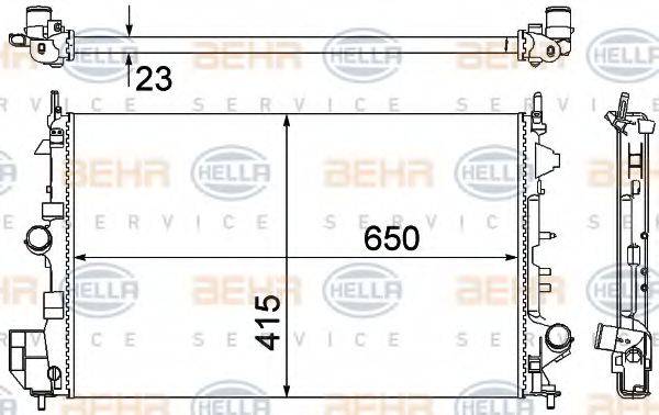HELLA 8MK376700264 Радіатор, охолодження двигуна