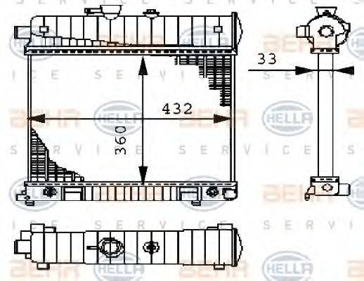 HELLA 8MK376710274 Радіатор, охолодження двигуна