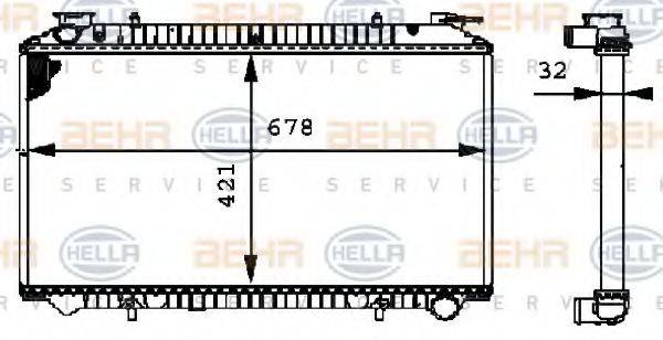 HELLA 8MK376712721 Радіатор, охолодження двигуна