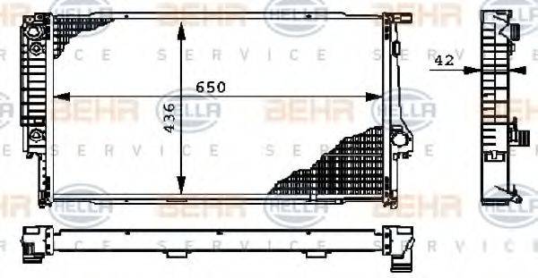 HELLA 8MK376713221 Радіатор, охолодження двигуна