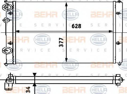 HELLA 8MK376714444 Радіатор, охолодження двигуна