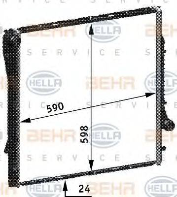 HELLA 8MK376718764 Радіатор, охолодження двигуна