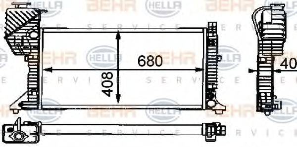 HELLA 8MK376721434 Радіатор, охолодження двигуна