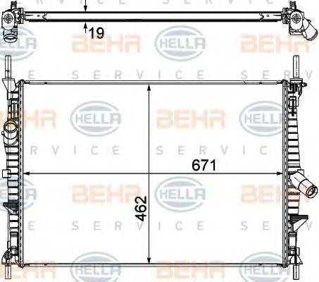 HELLA 8MK376764504 Радіатор, охолодження двигуна