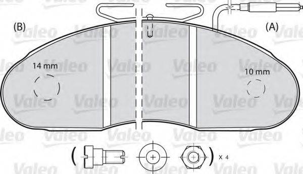 VALEO 541652 Комплект гальмівних колодок, дискове гальмо