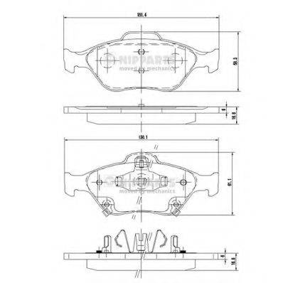 NIPPARTS N3602130 Комплект гальмівних колодок, дискове гальмо