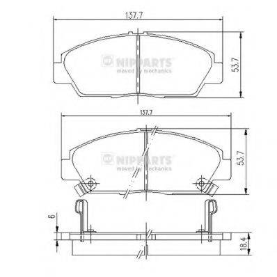 NIPPARTS J3604037 Комплект гальмівних колодок, дискове гальмо