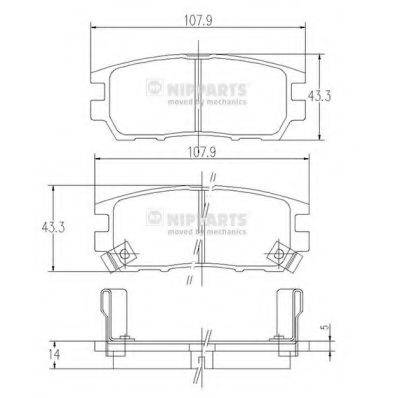 NIPPARTS J3615005 Комплект гальмівних колодок, дискове гальмо