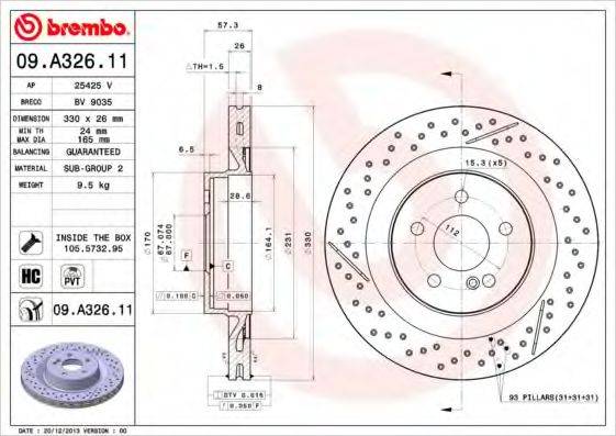 BRECO BV9035 гальмівний диск