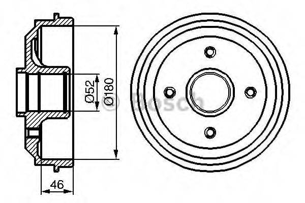 BOSCH 0986477116 Гальмівний барабан