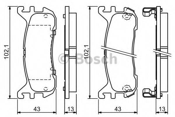BOSCH 0986494341 Комплект гальмівних колодок, дискове гальмо