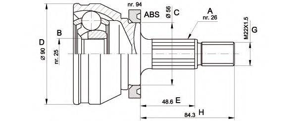 OPEN PARTS CVJ517010 Шарнірний комплект, приводний вал
