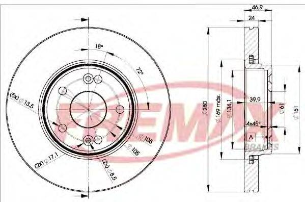 FREMAX BD2234 гальмівний диск