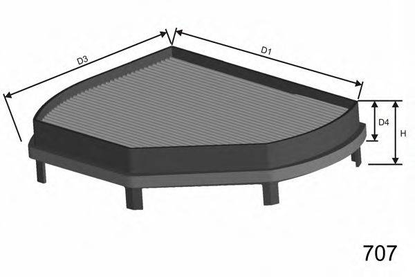 MISFAT HB129 Фільтр, повітря у внутрішньому просторі