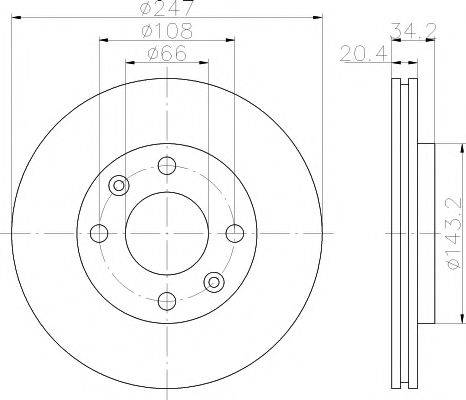 HELLA PAGID 8DD355101801 гальмівний диск