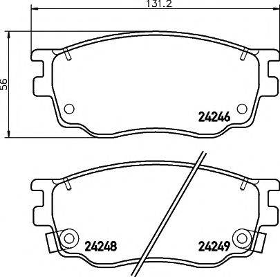 HELLA PAGID 8DB355012091 Комплект гальмівних колодок, дискове гальмо