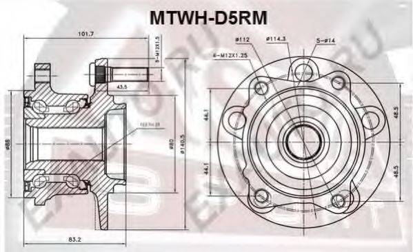 ASVA MTWHD5RM Маточина колеса