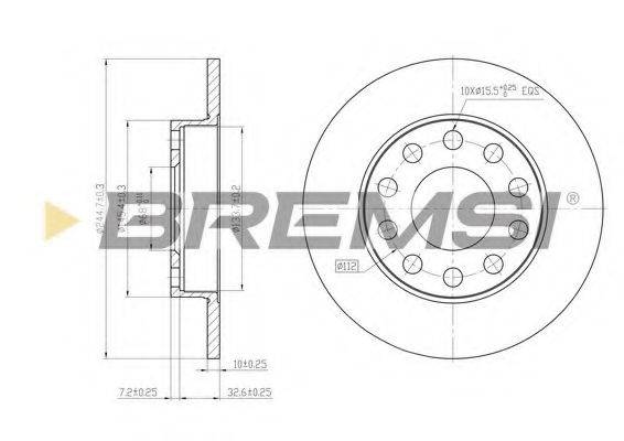BREMSI DBB709S гальмівний диск