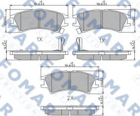 FOMAR FRICTION FO673681 Комплект гальмівних колодок, дискове гальмо