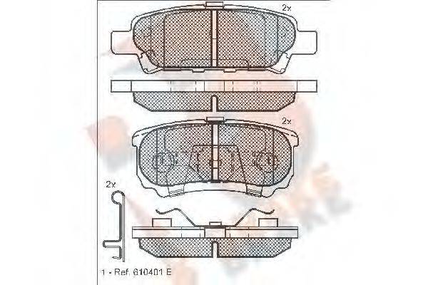 R BRAKE RB1746 Комплект гальмівних колодок, дискове гальмо