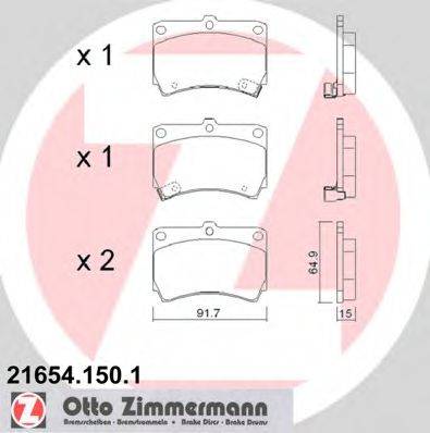 ZIMMERMANN 216541501 Комплект гальмівних колодок, дискове гальмо