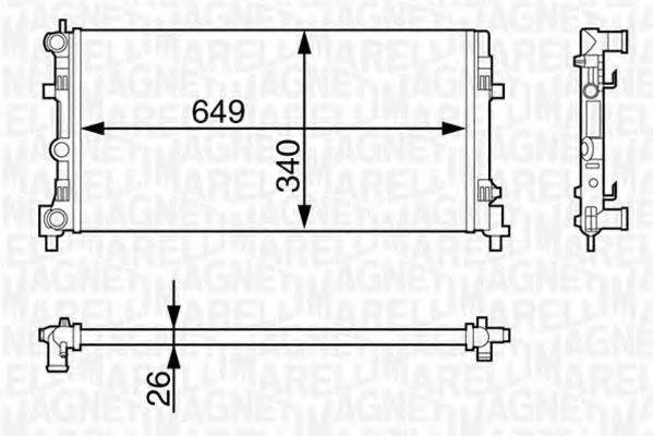 MAGNETI MARELLI 350213127900 Радіатор, охолодження двигуна